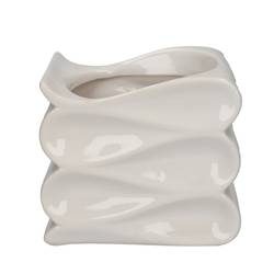 Keramik Übertopf Wave weiss D16/13.5x14cm