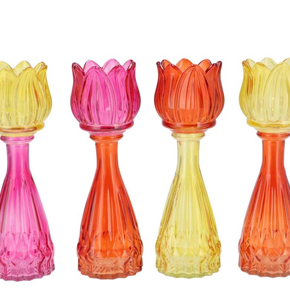 Glas Vase Tulpe Dutch orange mix 07x22cm