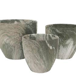 Keramik Übertopf Monty grün S/3 25x21/21x18/16x15 cm