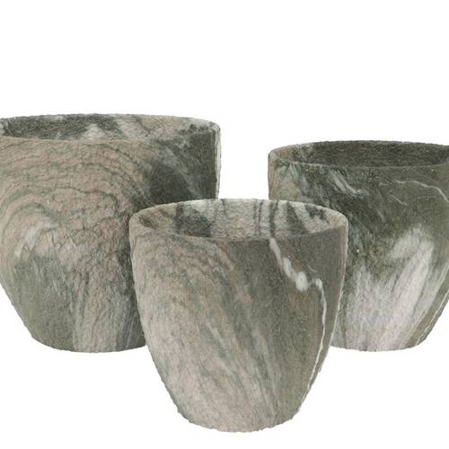 Keramik Übertopf Monty grün S/3 25x21/21x18/16x15 cm