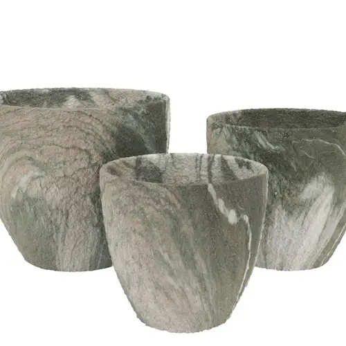 Keramik Übertopf Monty grün S/3 25x21/21x18/16x15 cm