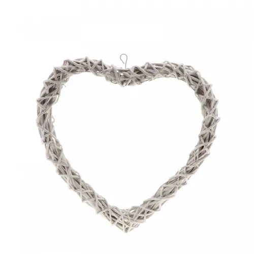 Kranz weiss Herz Weide D34cm