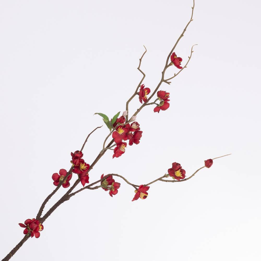 Seiden Pflaumenblüte rot L95cm