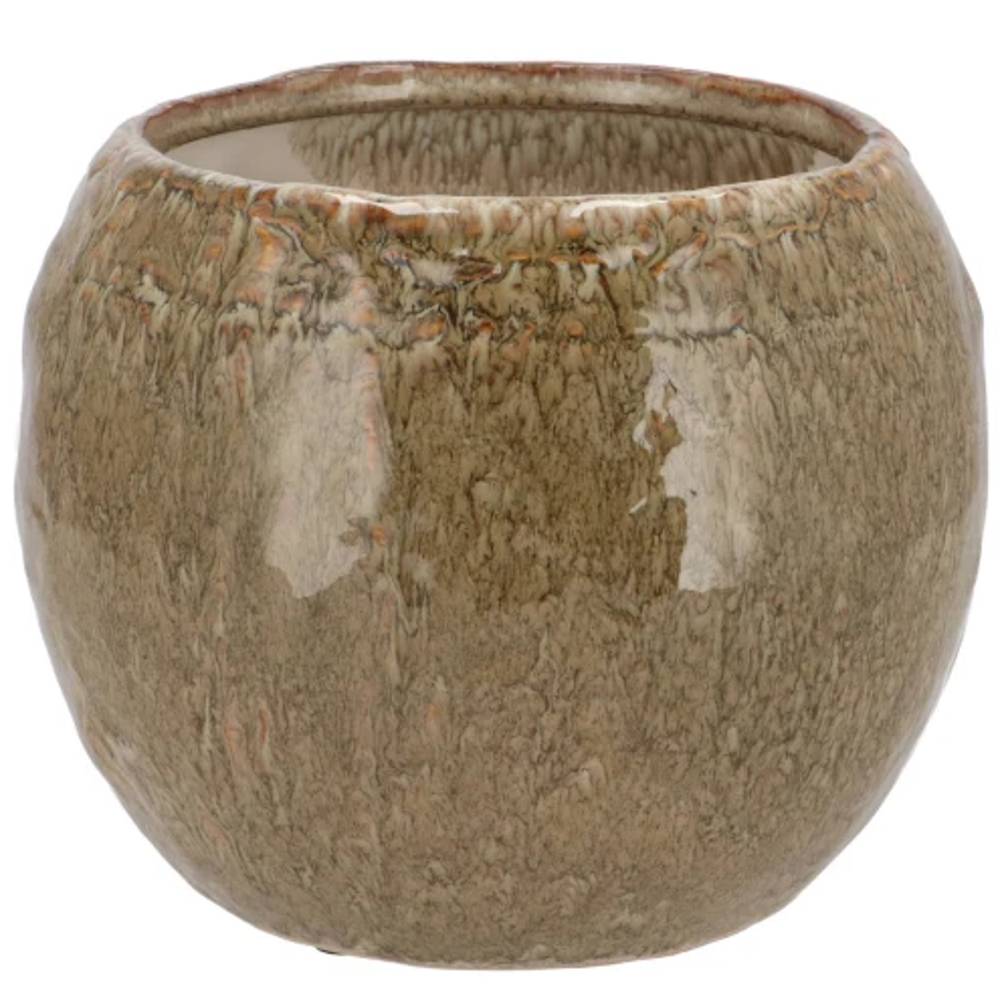 Keramik Übertopf Iron Stone sand 24x24x16cm