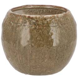 Keramik Übertopf Iron Stone sand 24x24x16cm