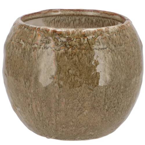 Keramik Übertopf Iron Stone sand 24x24x16cm