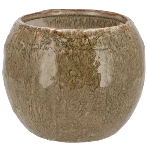 Keramik Übertopf Iron Stone sand 24x24x16cm