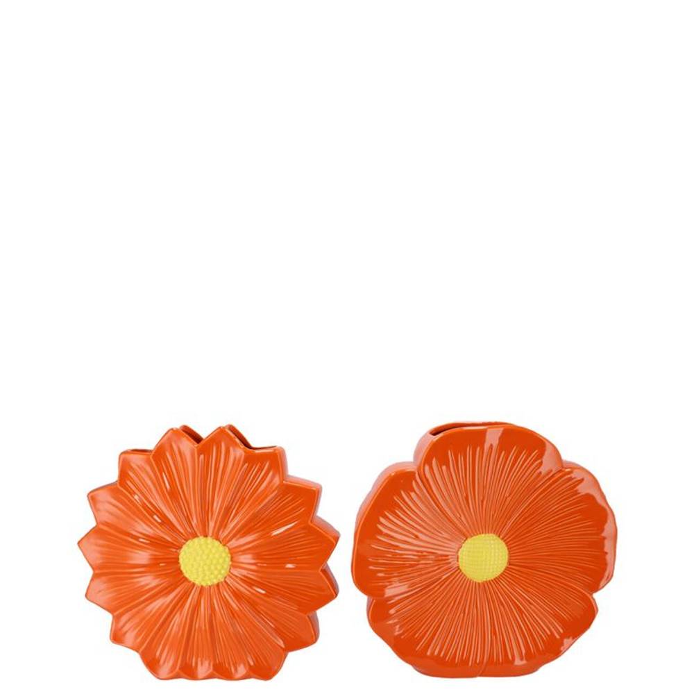Keramik Vase Daisy Bloom mix orange 10x05x10cm