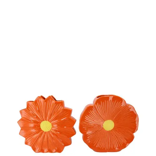 Keramik Vase Daisy Bloom mix orange 10x05x10cm