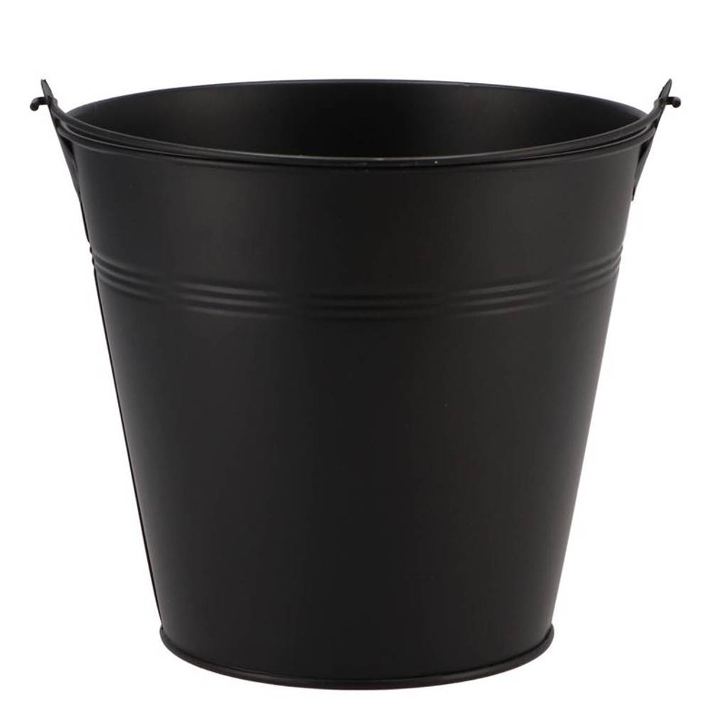 Zink Eimer Basic schwarz D16cm H14,5cm