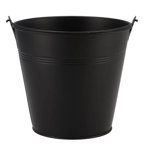 Zink Eimer Basic schwarz D16cm H14,5cm