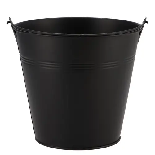 Zink Eimer Basic schwarz D16cm H14,5cm