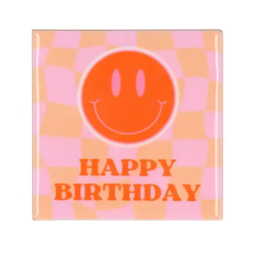 Fliese Happy Birthday rosa/orange 10x10x01cm