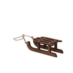 Deko Hänger Schlitt Holz natur D09cm