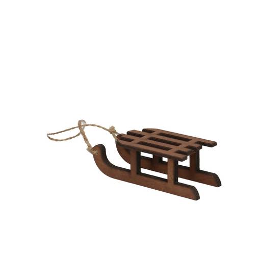 Deko Hänger Schlitt Holz natur D09cm