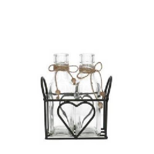 Valentin Schale 2Flasche Herz d05*15.5cm