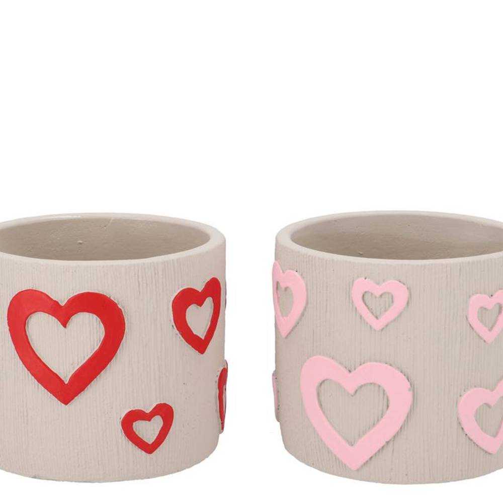 Keramik Übertopf Juul mix rosa/rot 13x13x11cm