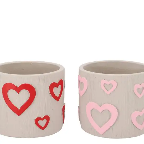 Keramik Übertopf Juul mix rosa/rot 13x13x11cm