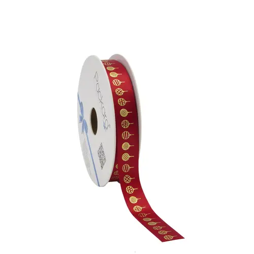 Band Satin Balls rot 15mm 25m