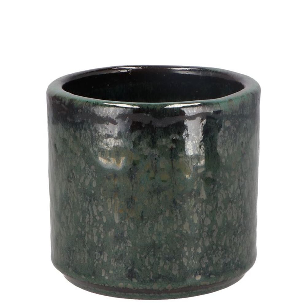 Keramik Übertopf Javea glasiert grün D11cm H11cm