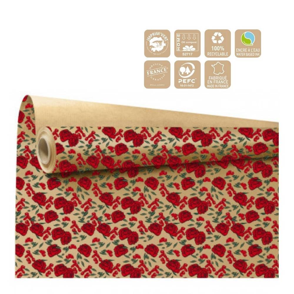 Papier Rolle 80cm Gaby rot braun 40m