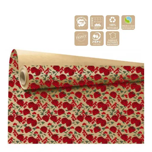 Papier Rolle 80cm Gaby rot braun 40m