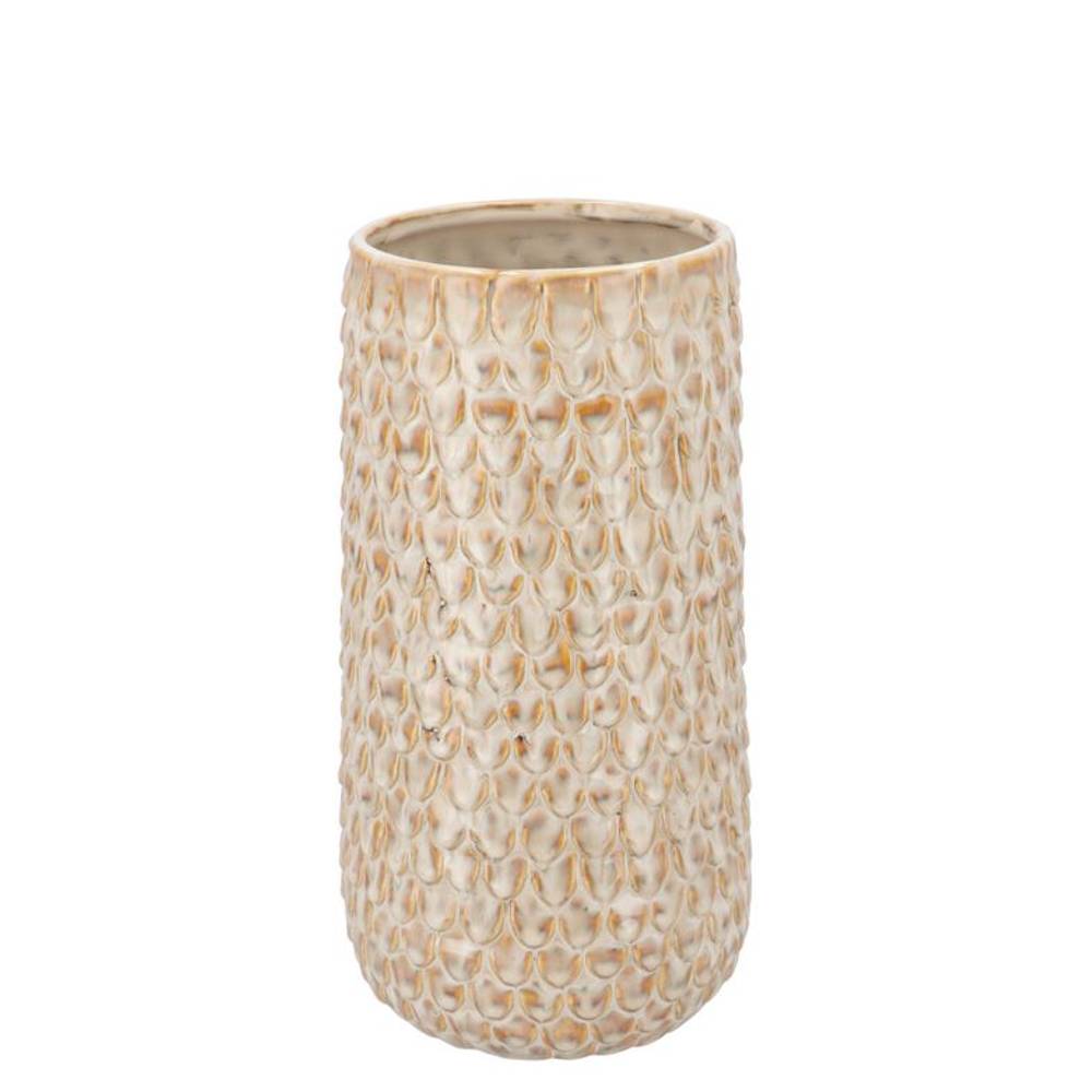 Keramik Vase Liv Structure creme 13x13x20cm