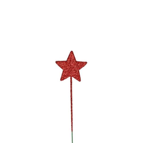 Deko Stern auf Draht rot x60 D04cm H05cm