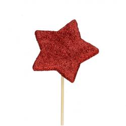 Stern auf Stab rot L50cm D07cm