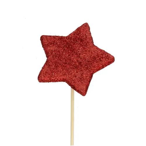 Stern auf Stab rot L50cm D07cm