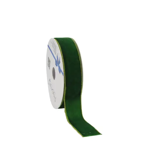 Band Velvet Lurex dunkel grün 25mm 10m