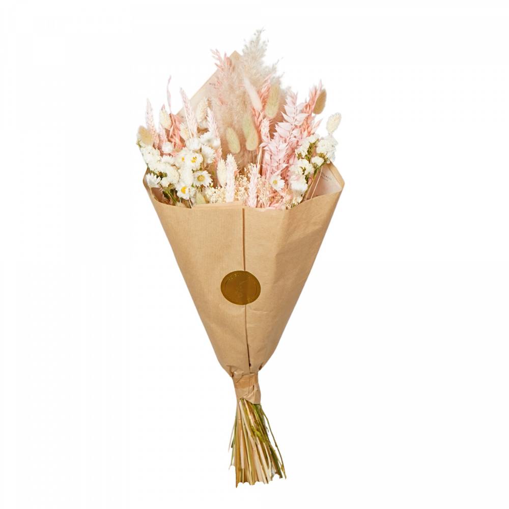 Trockenblumen Strauss exklusiv rot/creme L60cm