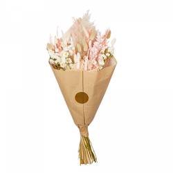 Trockenblumen Strauss exklusiv rot/creme L60cm