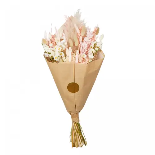 Trockenblumen Strauss exklusiv rot/creme L60cm