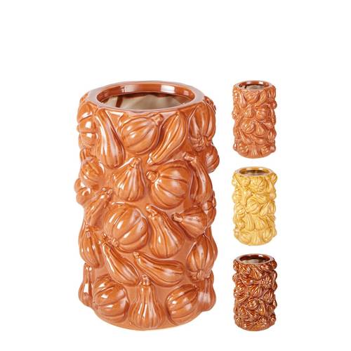 Keramik Vase Pumpkin mix D15cm H23cm