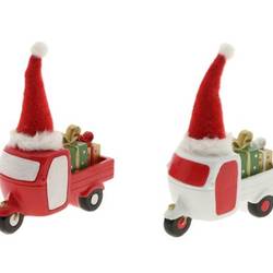 Weihnachts Tuk-Tuk S/2 D11cm H13cm