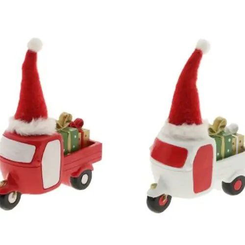 Weihnachts Tuk-Tuk S/2 D11cm H13cm