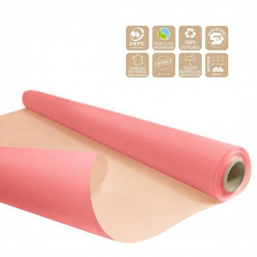 Papier Rolle 80cm Kraft Duo rosa 40m