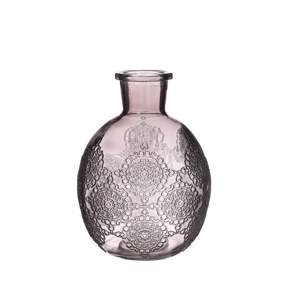 Glas Flasche Bologna grau D03/13cm H17cm