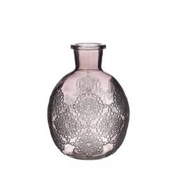 Glas Flasche Bologna grau D03/13cm H17cm