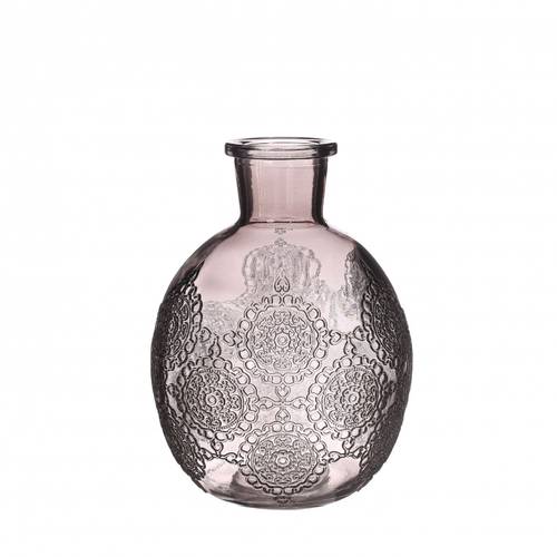 Glas Flasche Bologna grau D03/13cm H17cm