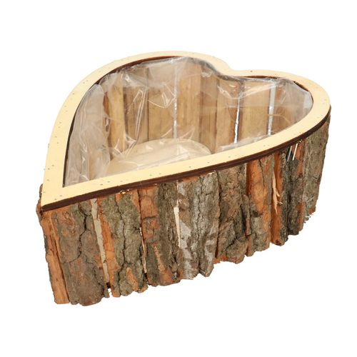 Holz Übertopf Herz 29x23x10cm