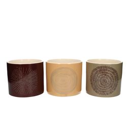 Keramik Übertopf Circle braun mix D13cm H11.5cm