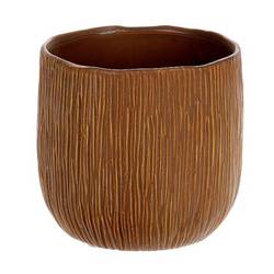 Keramik Übertopf Tailler braun D14cm H13cm