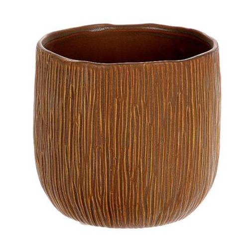Keramik Übertopf Tailler braun D14cm H13cm