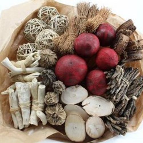 Trocken mix Deko Bal auf Stab rot L55cm x40