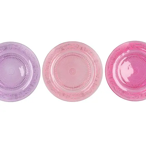Glas Teller Dayah lila mix D23cm H02cm
