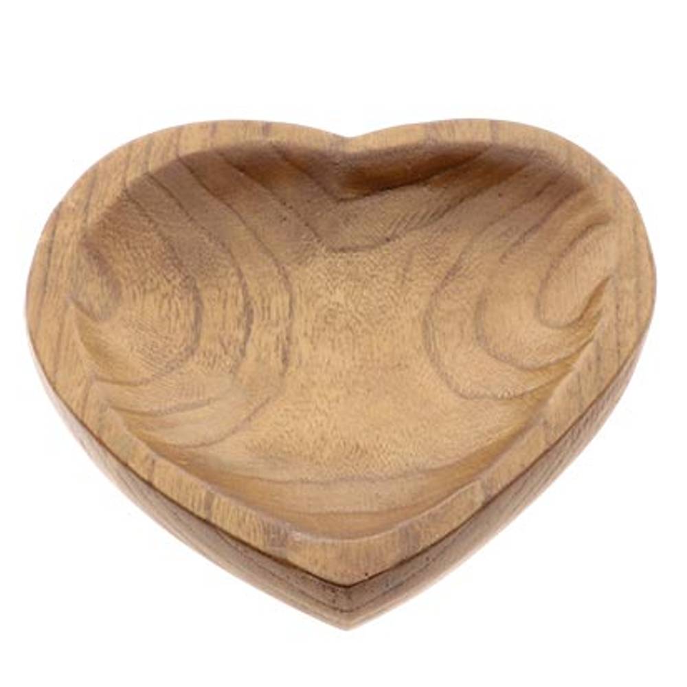 Holz Schale Herz braun D20cm H03.5cm
