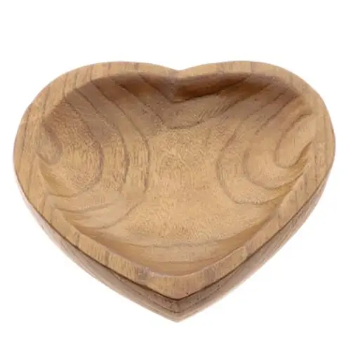 Holz Schale Herz braun D20cm H03.5cm