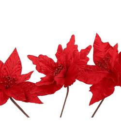 Seiden Poinsettia mix rot L24cm
